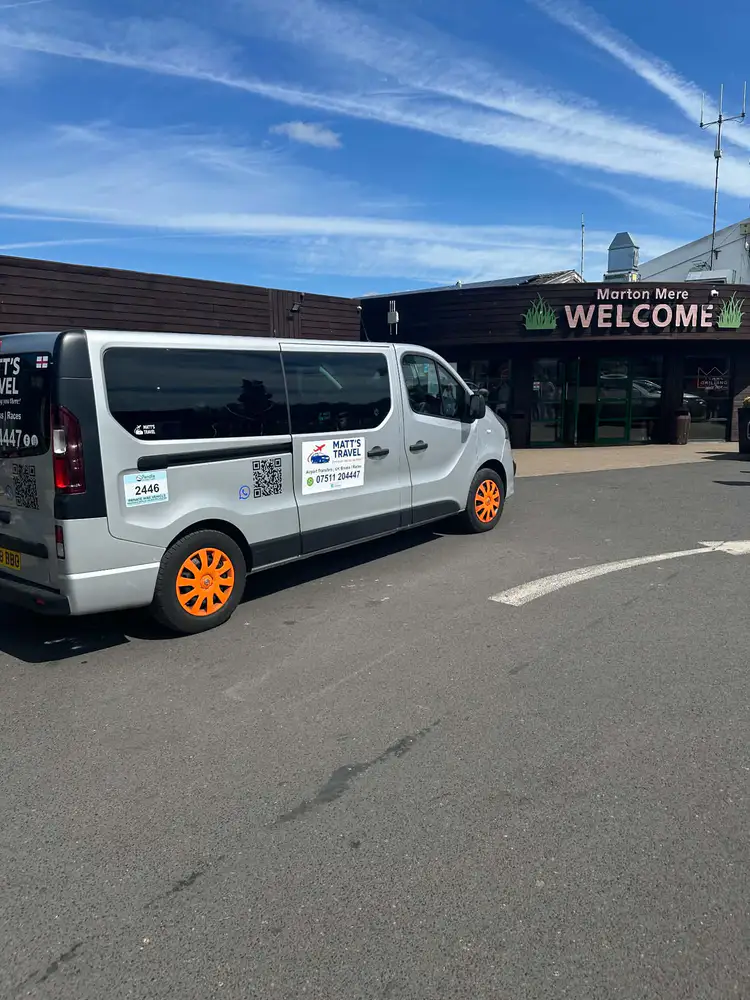 Matt's Travel minibus at Marton Mere holiday park